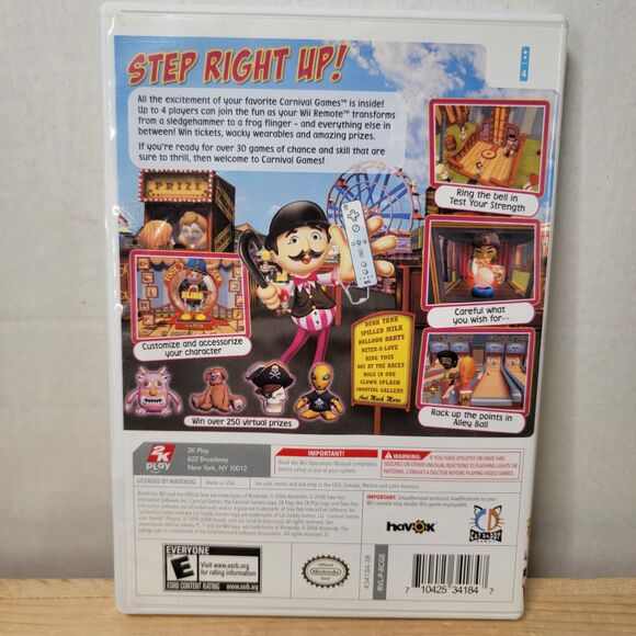 NINTENDO Wii GAME Carnival Games (2007) w/ Manual - Picture 4 of 4
